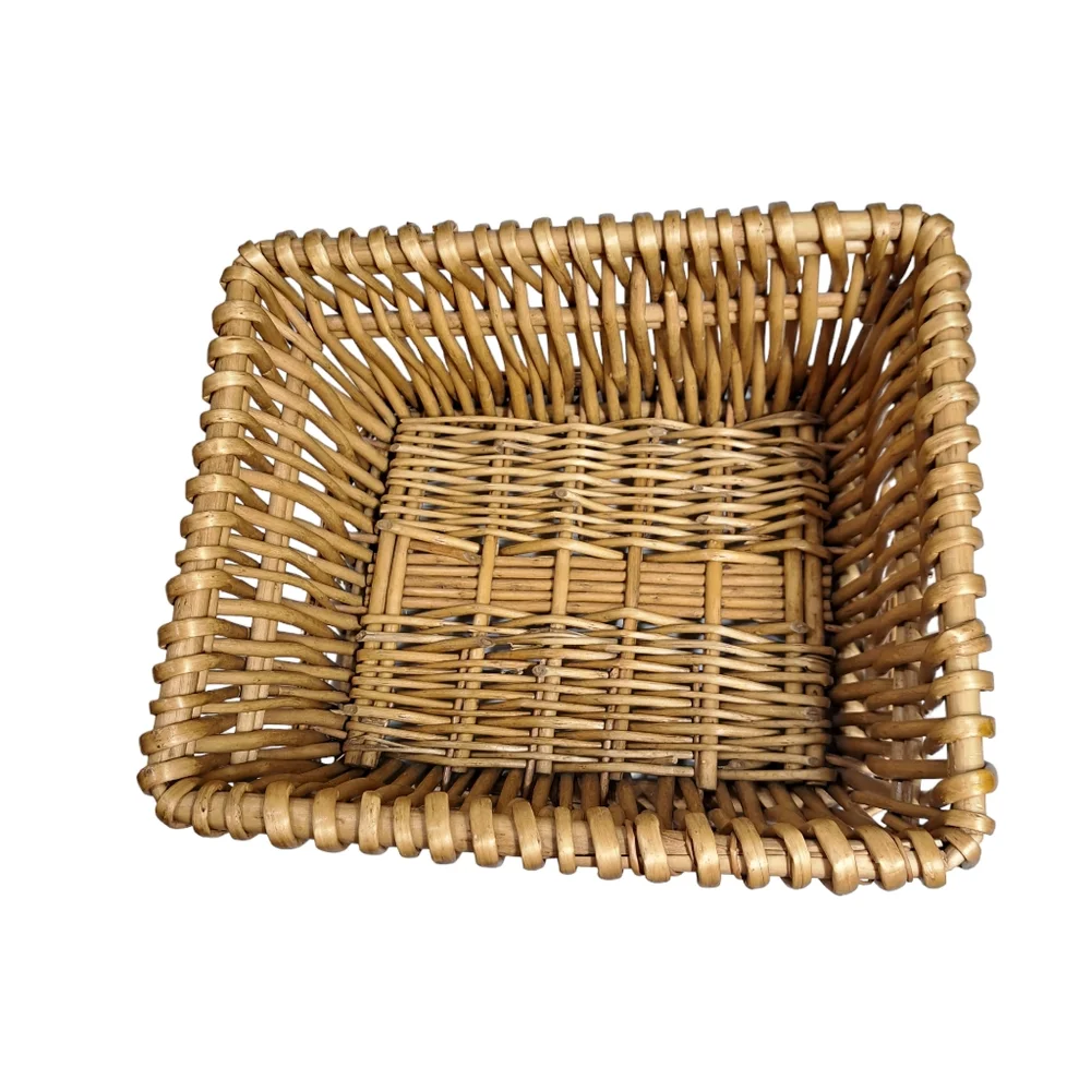 Wooven Rectangular Basket Brown Storage, Decorative, Fruit 9.5 ×‎ 8 ×6